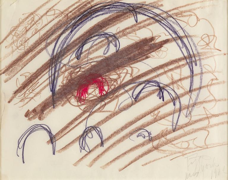 EDDIE FIGGE, pastel, signed and dated New York 1962.