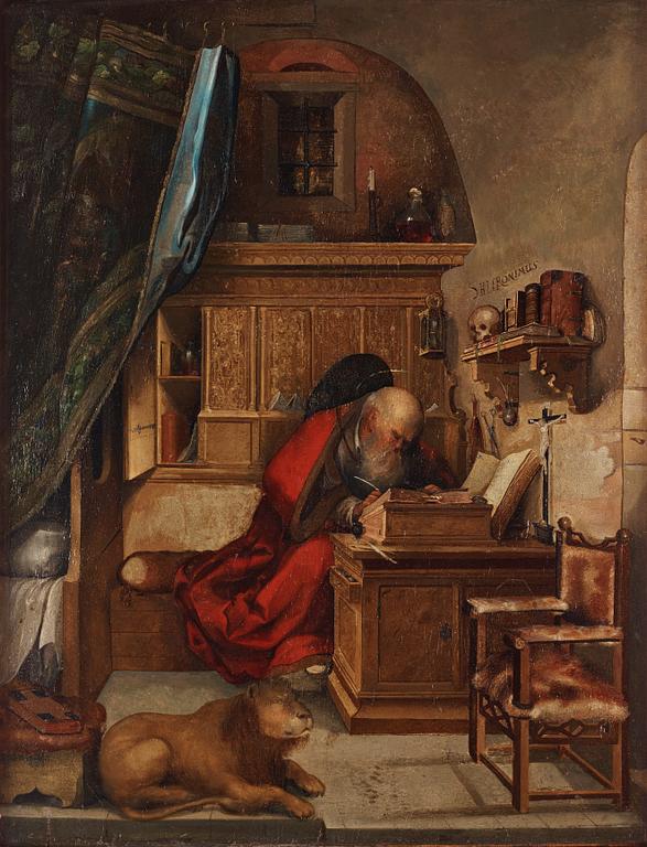 FLEMISH SCHOOL, 17th Century, Saint Jerome in his chamber.