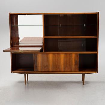 A walnut veneered cabinet, 1950's/60's.
