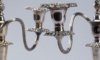 KANDELABRAR, ett par, nysilver, 1900-tal.