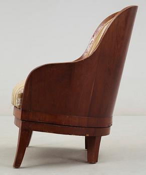 FÅTÖLJ, empire, 1800-talets första hälft.