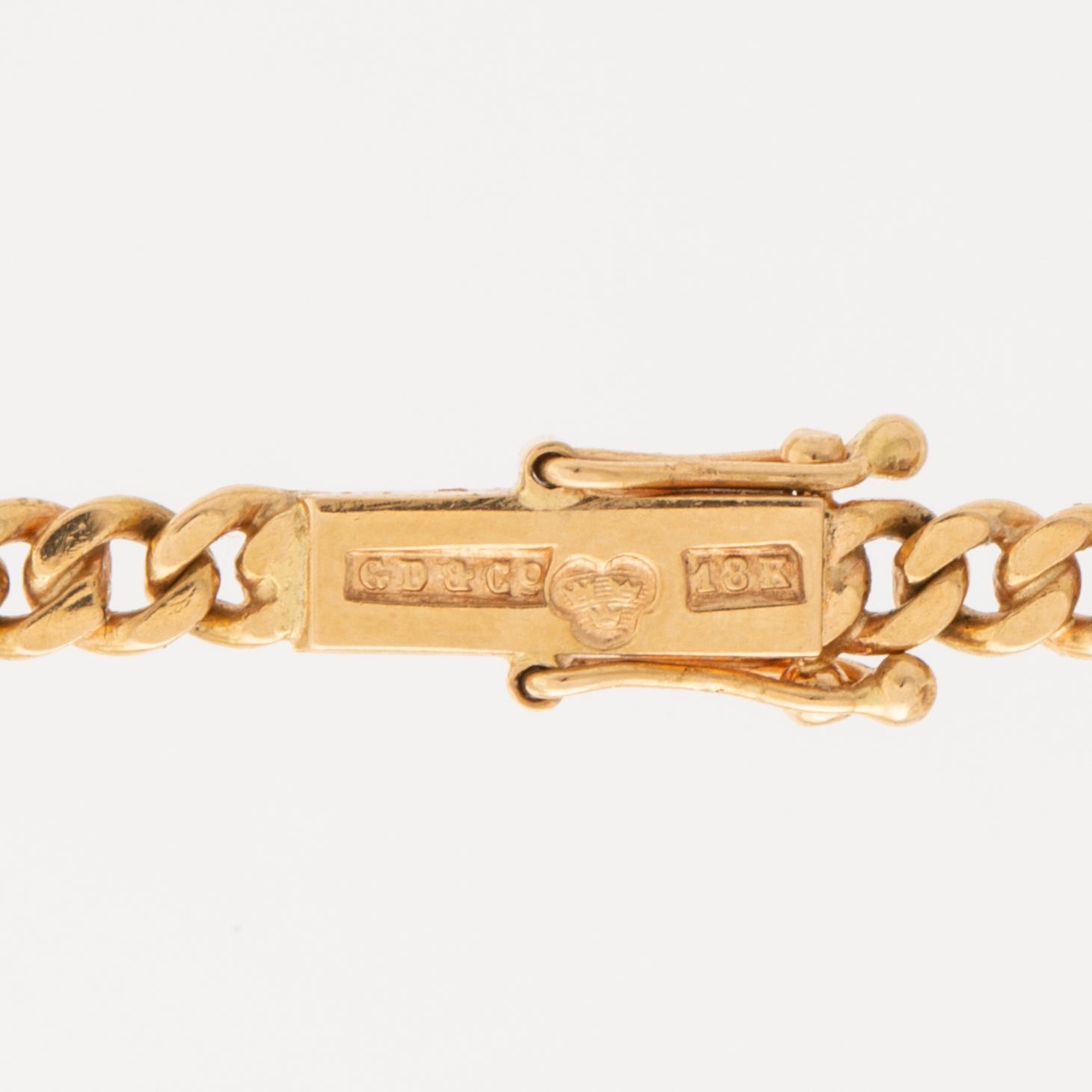 COLLIER 18K guld, manglad pansarlänk, 27,0 g, ca 44 cm, G Dahlgren & Co Malmö.