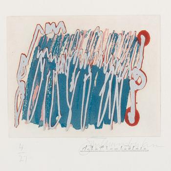 John Chamberlain, färgetsning & serigrafi, 3 st, signerade 4/27.