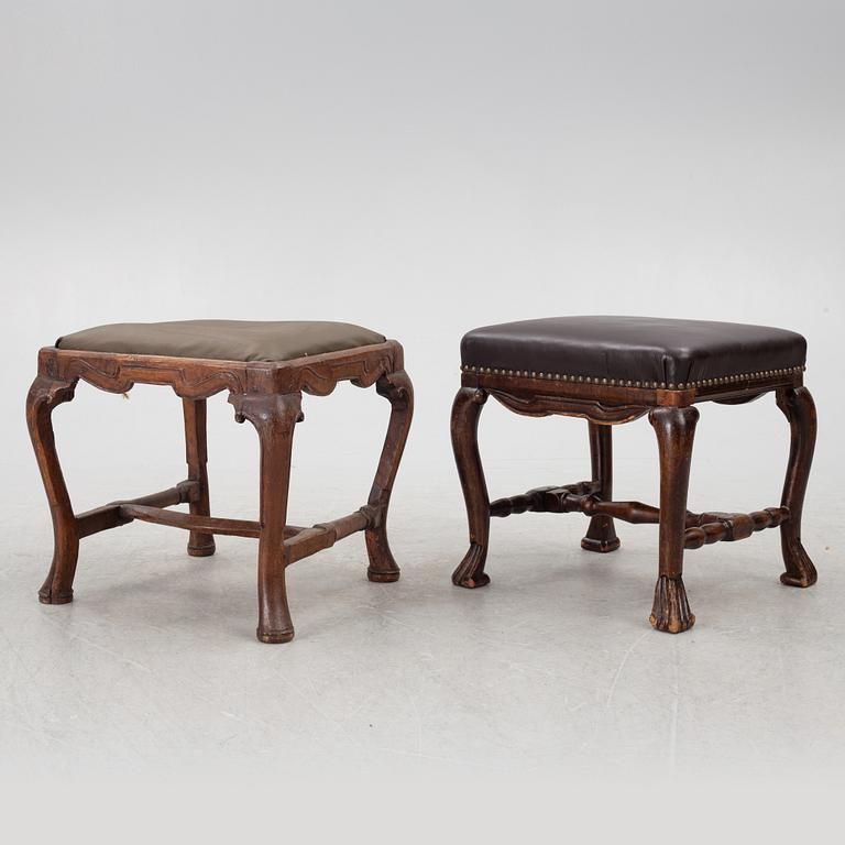 Two late-Baroque stools, around 1700.