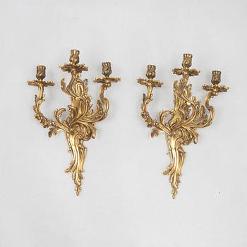 A pair of Rococo style wall appliques, circa 1900.