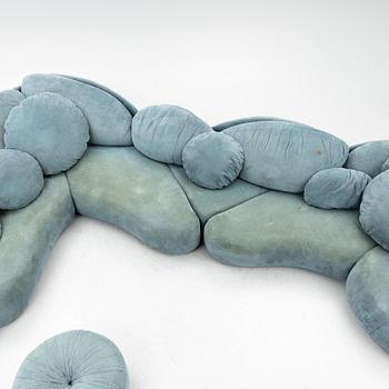Hans Hopfer, a "Croissant" modular sofa model WK 510, Neue Wiener Werkstätte, 1980s.