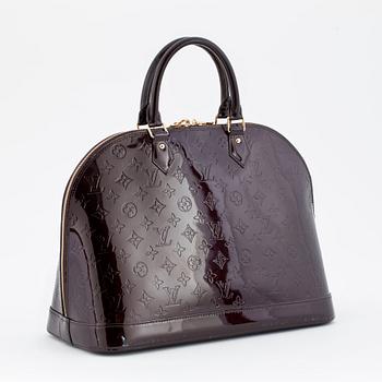 LOUIS VUITTON, a darkpurple "amarante" vernis top handle bag, "Alma".
