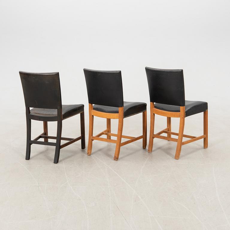 Kaare Klint, chairs 3 pcs model 3949, Rud Rasmussen's cabinetmakers, Denmark.