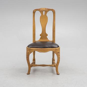A Swedish rococo chair, later part 18th century.