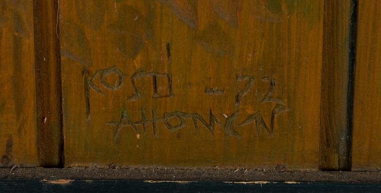 KOSTI AHONEN, relief, painted wood, signed and dated -72.