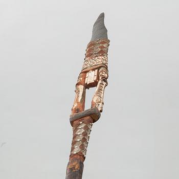 SPEAR WITH OBSIDIAN HEAD.