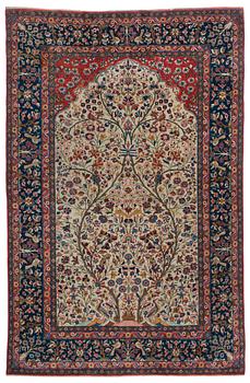 A RUG. A semi-antique Kashan, a so called Dabir. 206 x 137 cm.