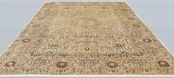 A oriental silk carpet, 350 x 247 cm.