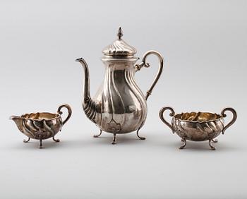 KAFFESERVIS, 3 delar, silver, 1932 och 1933. Total vikt ca 868 g.