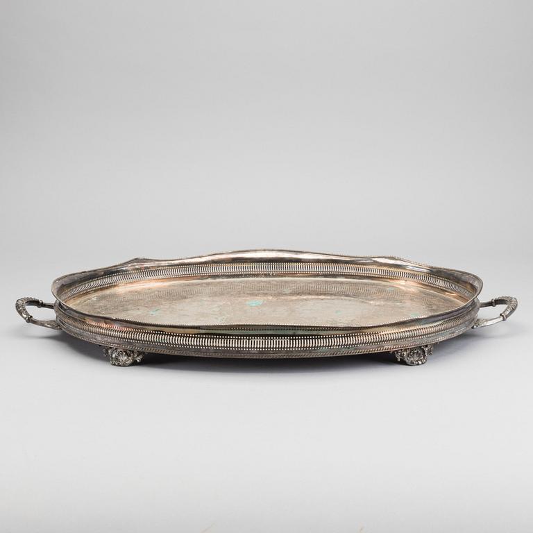 A 20th century English Sheffield silverplate tray.