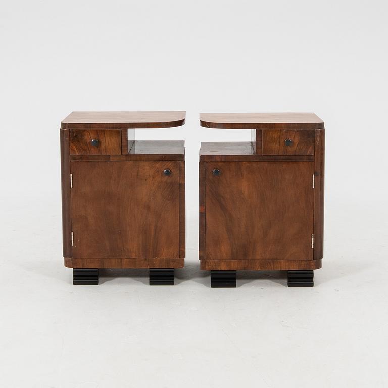 Pair of Art Deco bedside tables from the 1940s.