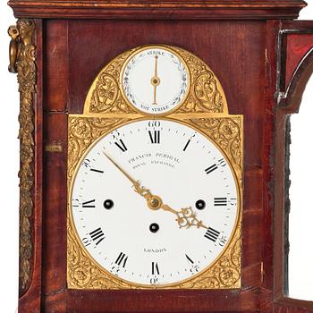 An English presumably 18th century bracket clock. Dial marked "Francis Perigal, Royal Exchange London".