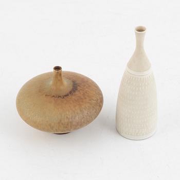 Stig Lindberg, Berndt Friberg, 2 vases, stoneware, Gustavsberg studio.