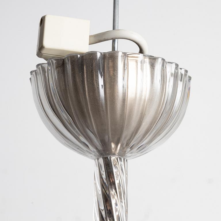 Fritz Kurz, taklampa, modellnummer "KD 946/1" Orrefors 1940-50-tal.