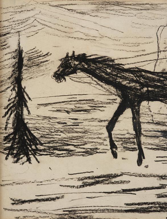 Carl Fredrik Hill, Horse with figure in Roman chariot.