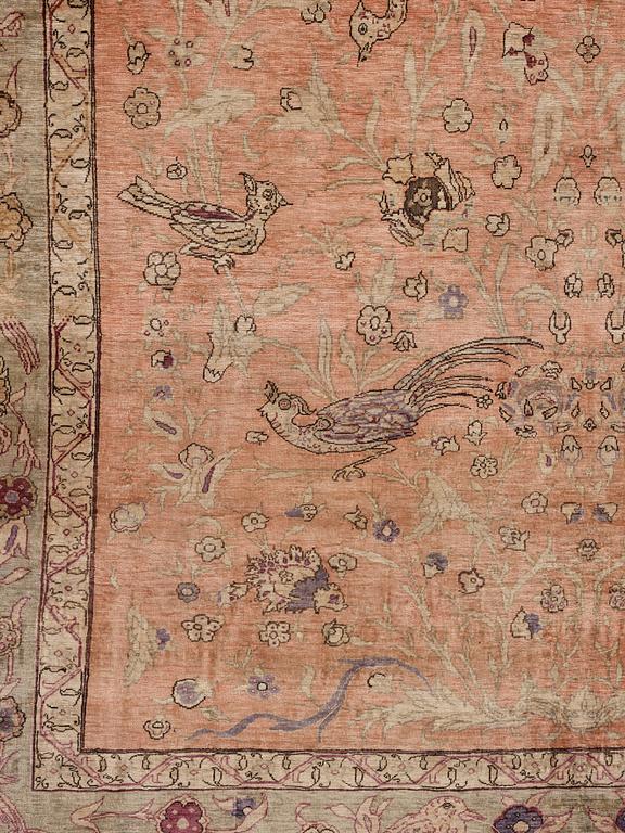 A rug, antique, silk with metal brocade, Istanbul, so called 'Koum Kapi', Ottoman empire,  ca 181,5 x 127,5 cm.