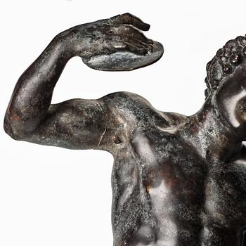 SCULPTURE, probably Italy 18th Century. Satyr with cymbals.