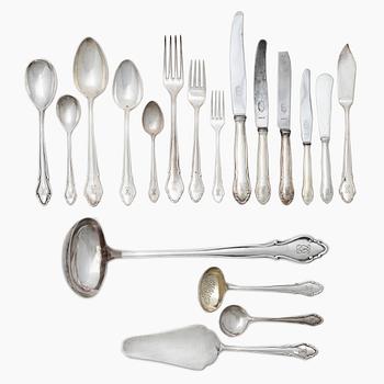 A Swedish silver cutlery set, "Lübeck", mark of K Anderson, Stockholm, some 1944 (119 pieces).