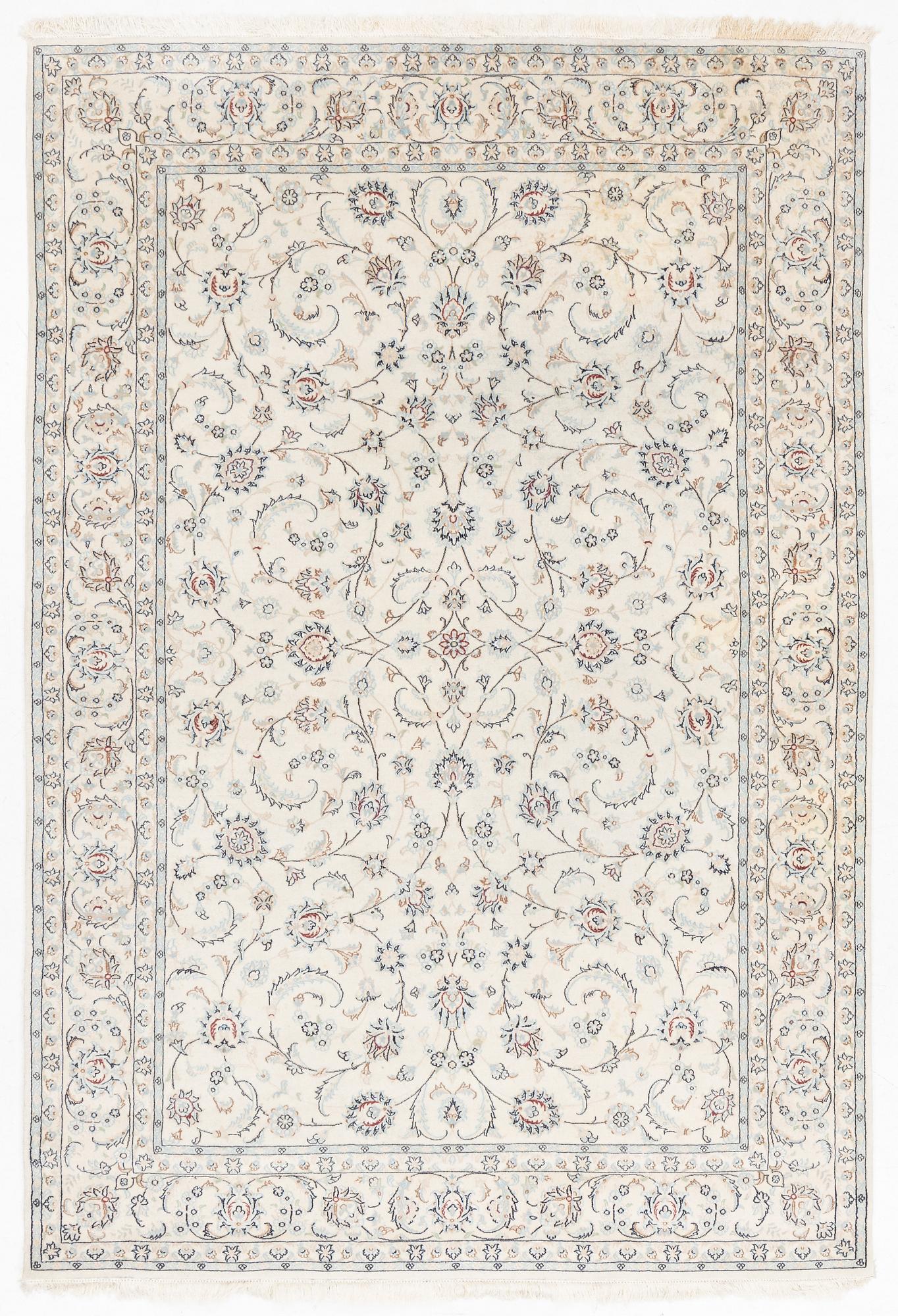 Rug, Nain, part silk, latter part of the 20th century, 293 x 198 cm.