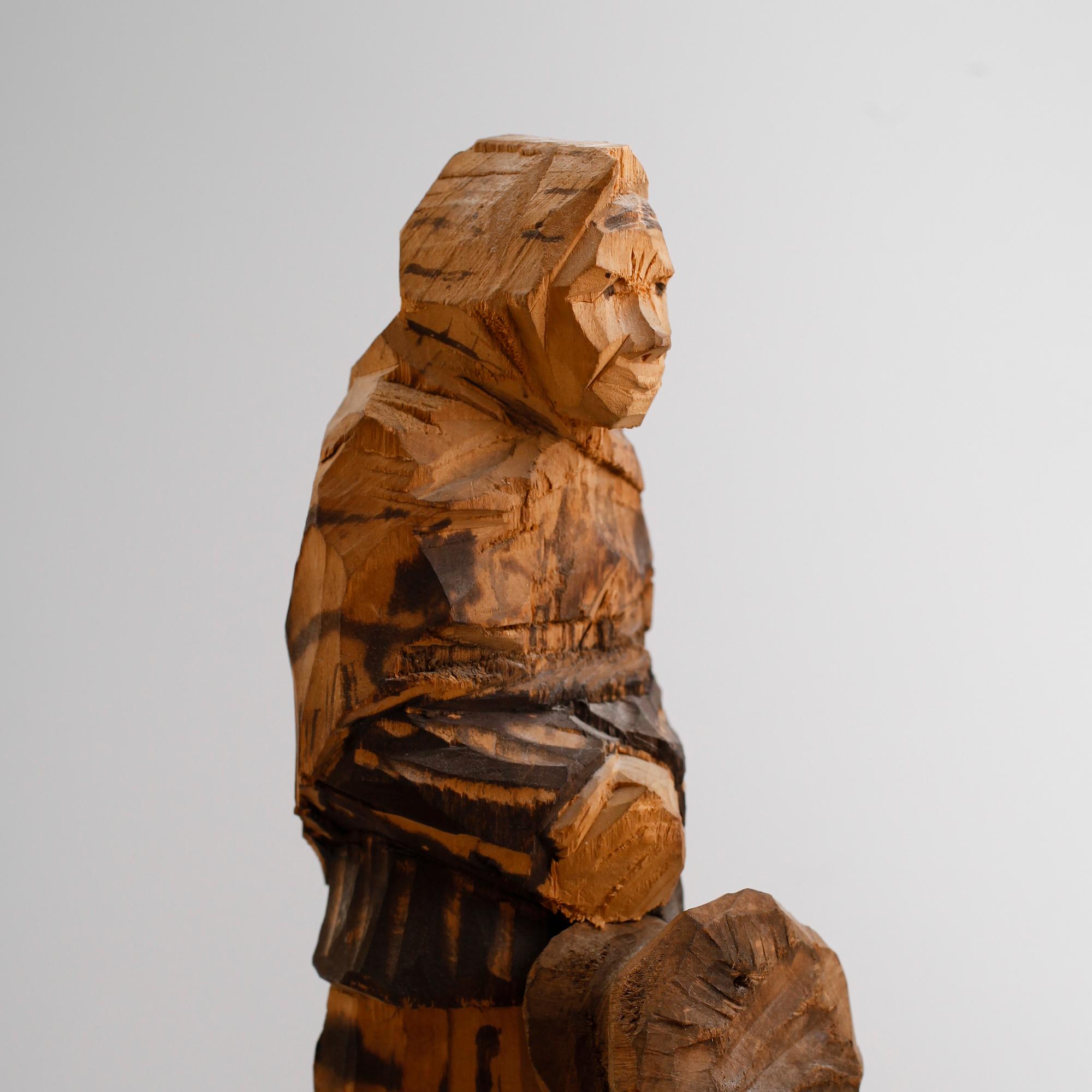 AXEL PETERSSON DÖDERHULTARN, 6 delar, Auktionsgrupp, snidat trä.