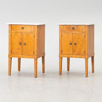 Nightstands, a pair, first half of the 20th century.
