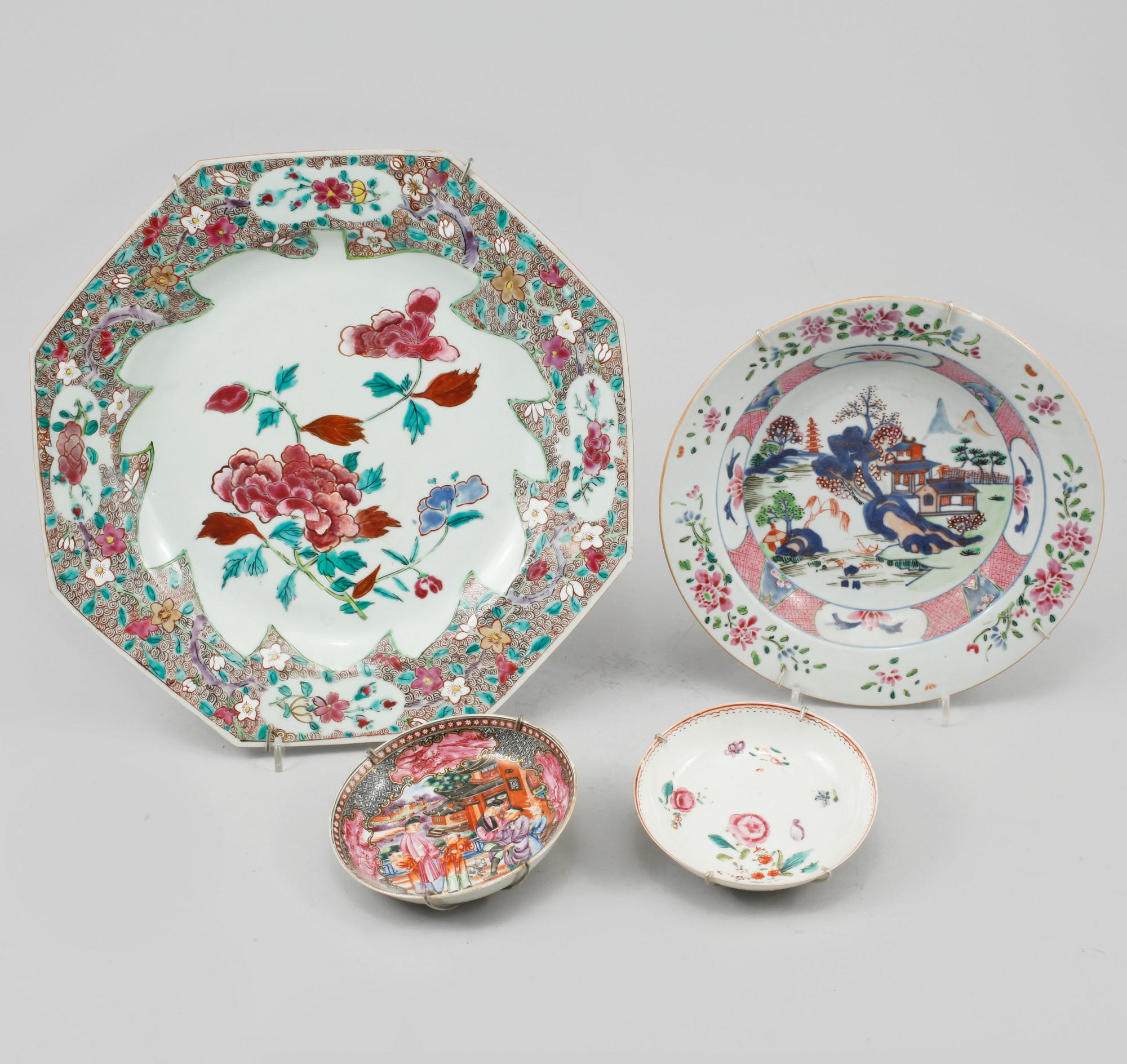 PARTI PORSLIN, 4 delar, Kina, 1700-tal.