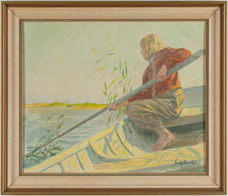 GUSTAF CARLSTRÖM, olja på pannå, signerad.