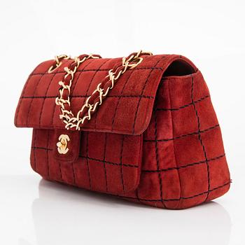 Chanel, a Suede Chocolate bar flap bag, 2000-2002.