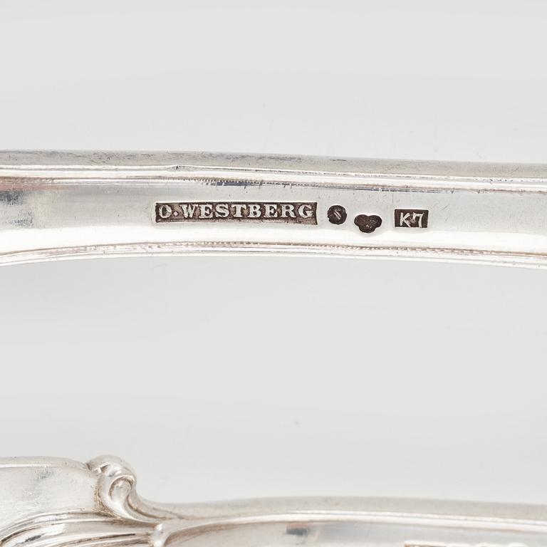 A Swedish Silver Cutlery, 'Prins Albert', marks including  CG Hallberg 1895, Möllenborg, Stockholm 1858 (122 pieces).