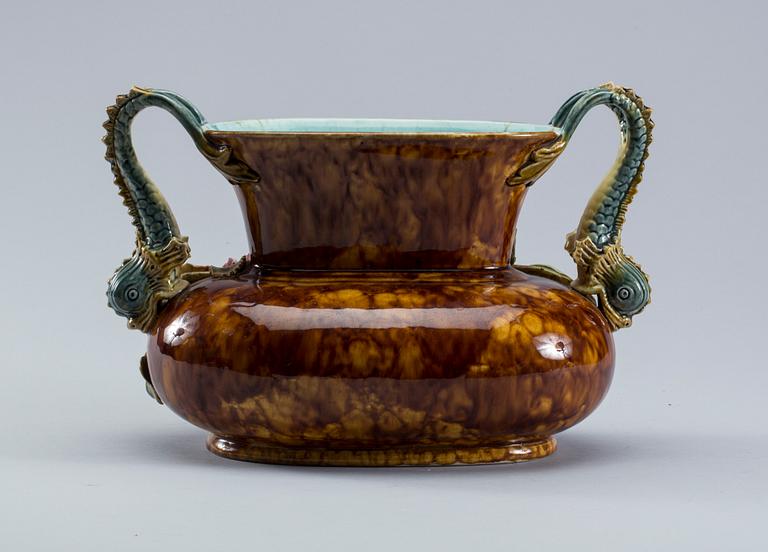 URNA, nyrokoko, majolika, sent 1800-tal.