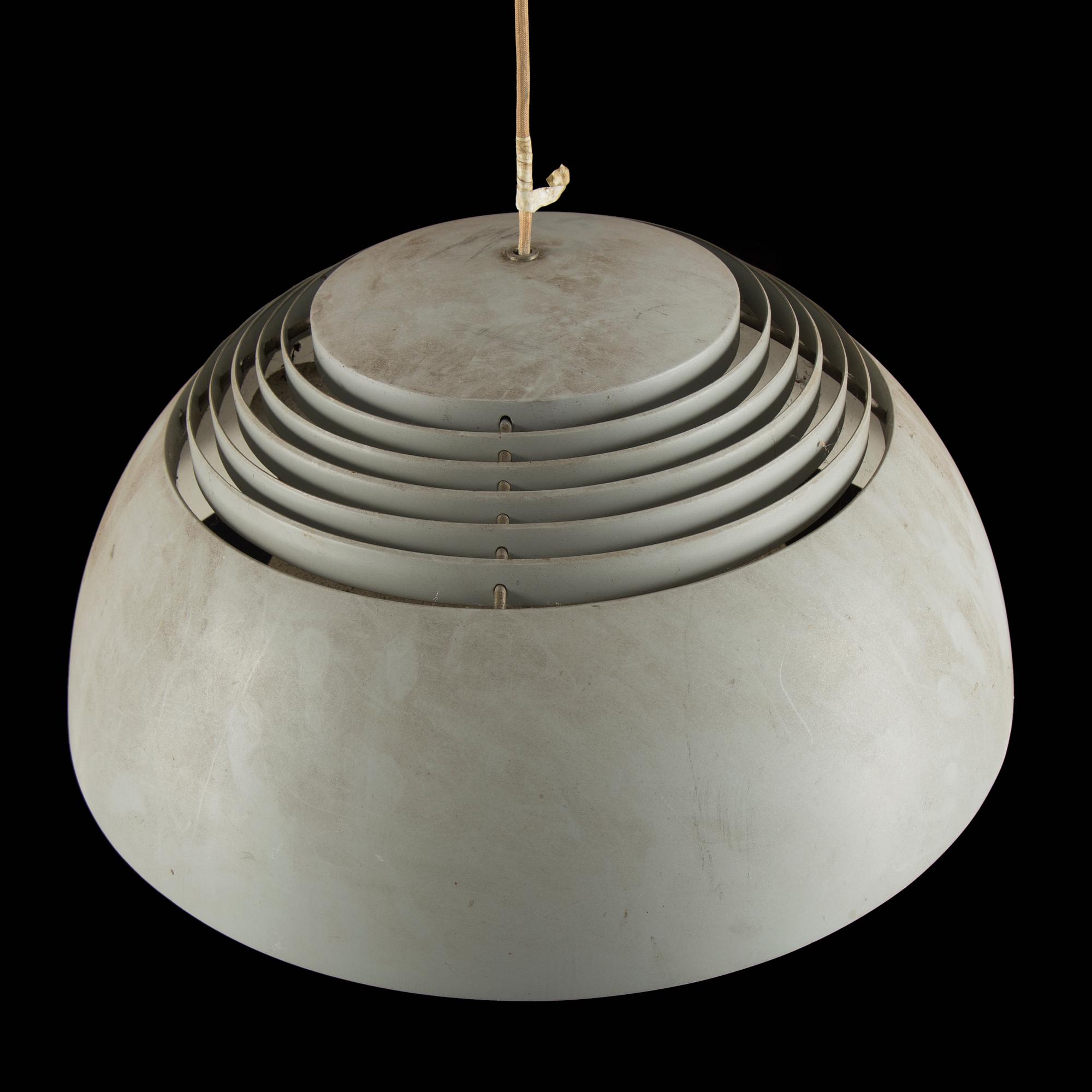 A 'AJ-pendeln' ceiling lamp by Arne Jacobsen for Louis Poulsen, Denmark.