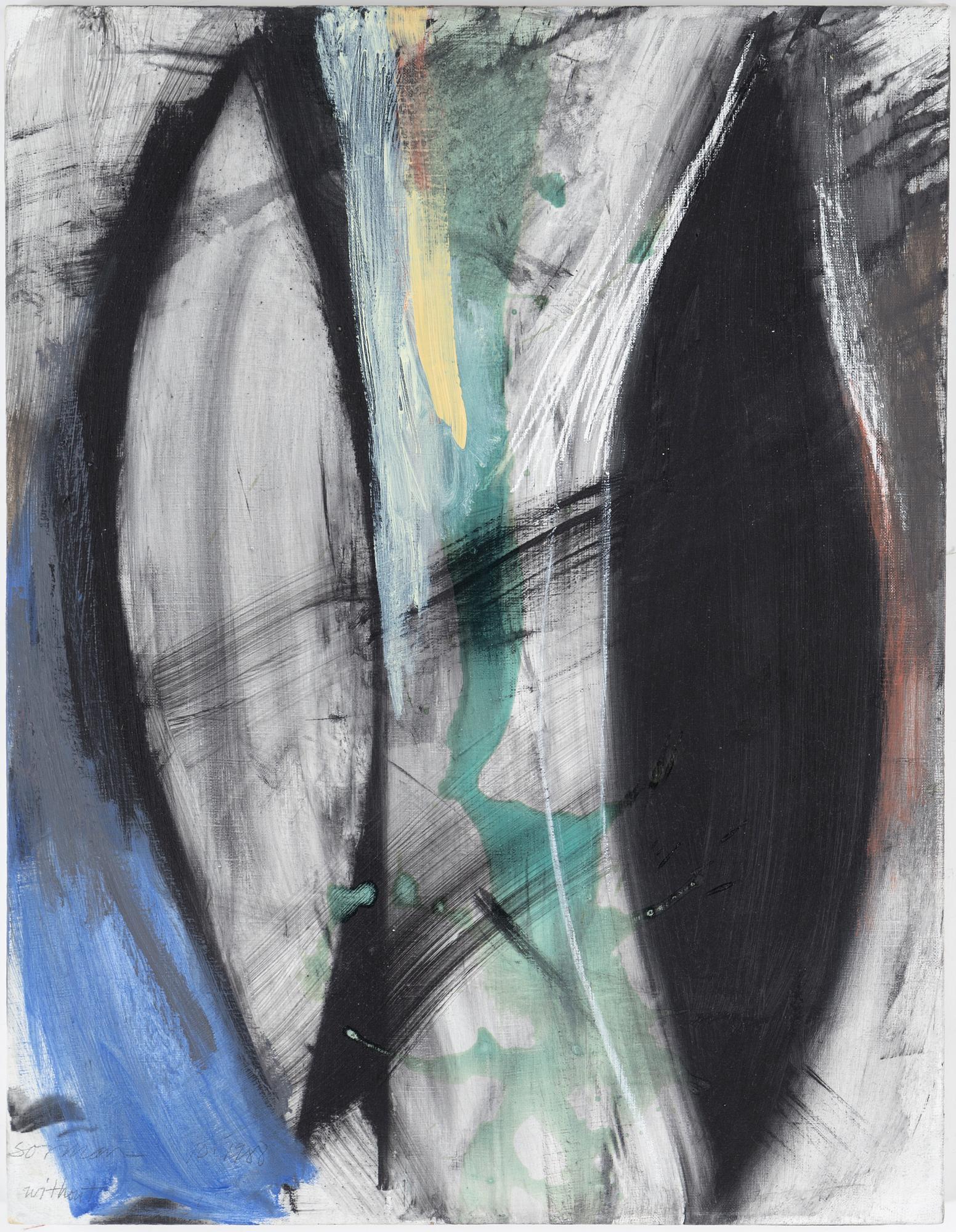 STEVEN SORMAN, Diptyk i blandteknik signerad Steven och Sorman samt daterad 1988.