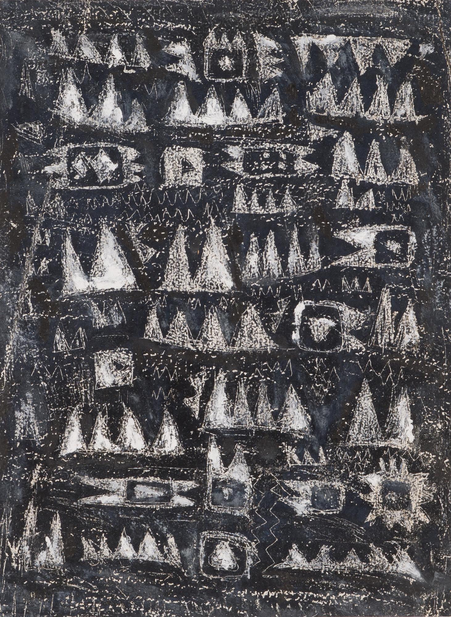 Airi Snellman-Hänninen, an original draft for a rug, mixed media, stamp signature.
