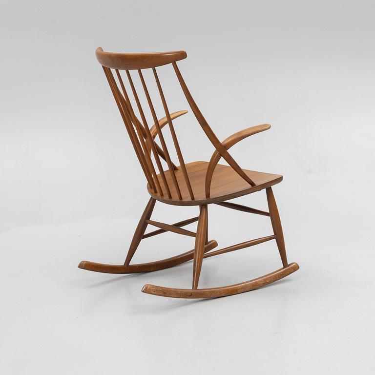 Illum Wikkelsø, a 'Gyngestol Nr. 3' rocking chair, Eilersen, mid 20th Century.