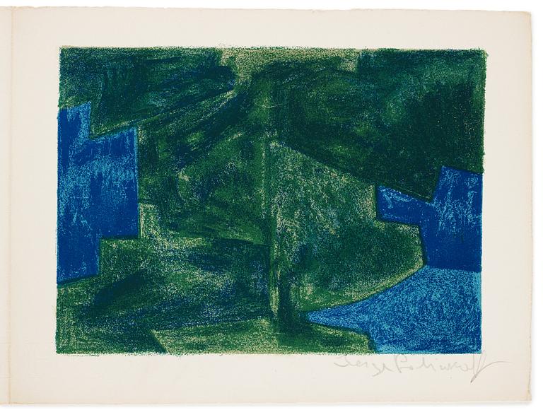 Serge Poliakoff, "Composition bleue et verte".