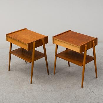 SÄNGBORD, ett par, AB Carlström & Co, Bjärnum, 1950/60-tal.