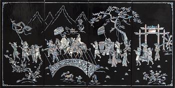 A st of four Japanese 20th century panels.