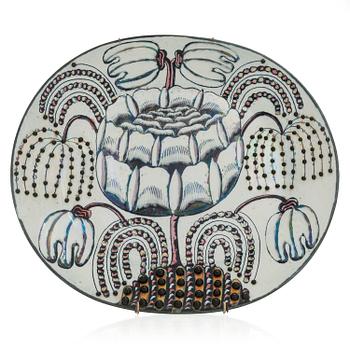 Birger Kaipiainen, A ceramic decorative dish, signed Kaipiainen Arabia.
