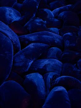 A Fernando & Humberto Campana blue purple velvet 'Boa Sofa', Edra, Italy, post 2002.