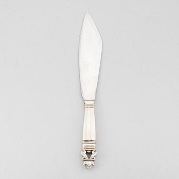 Johan Rohde, a 'Konge/Acorn' sterling silver cake knife, Georg Jensen, Denmark, after 1945.