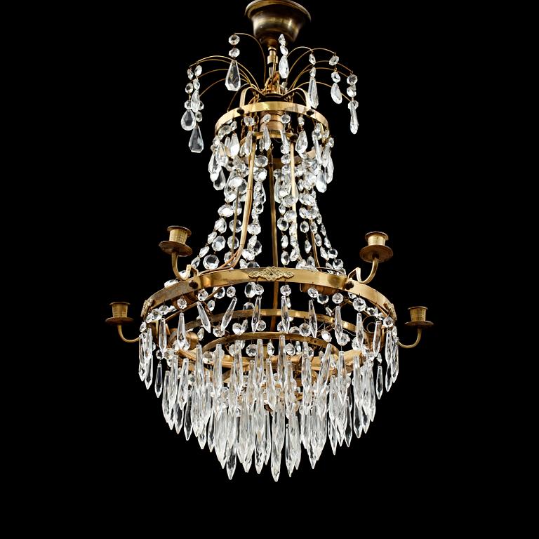 LJUSKRONA, empirestil, 1900-talets mitt. Höjd 65 cm.