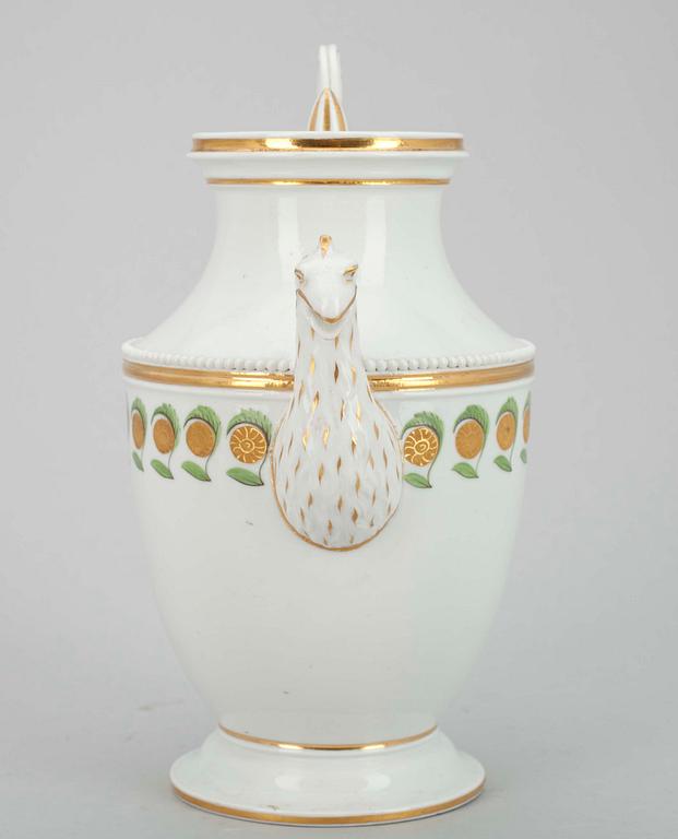 TEKANNA, porslin, empire, Popov, 1800-talets första hälft.