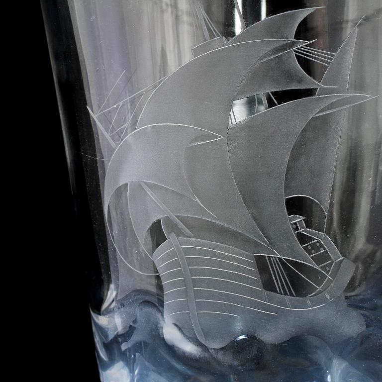 VAS, glas, Vicke Lindstrand, Orrefors, 1941.