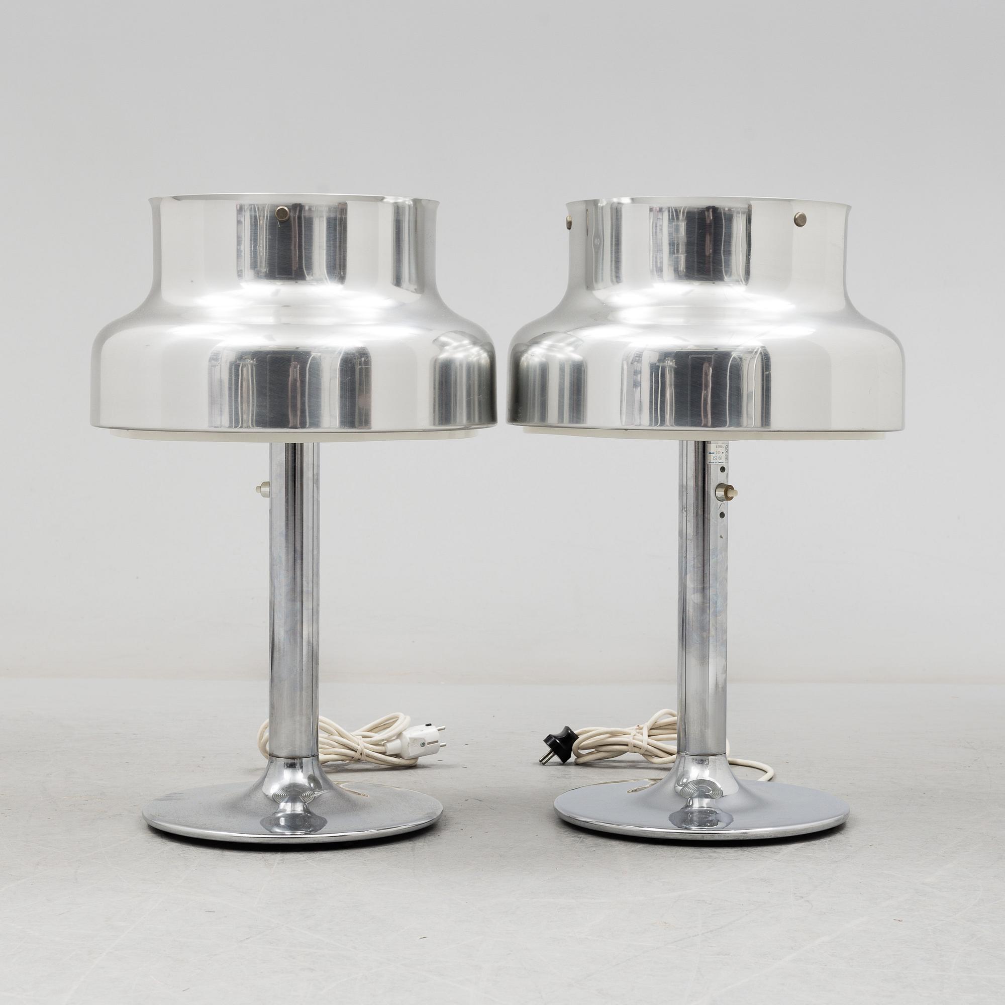 ANDERS PEHRSON, bordslampor, ett par "Bumling", Ateljé Lyktan, Åhus, formgivna 1968.