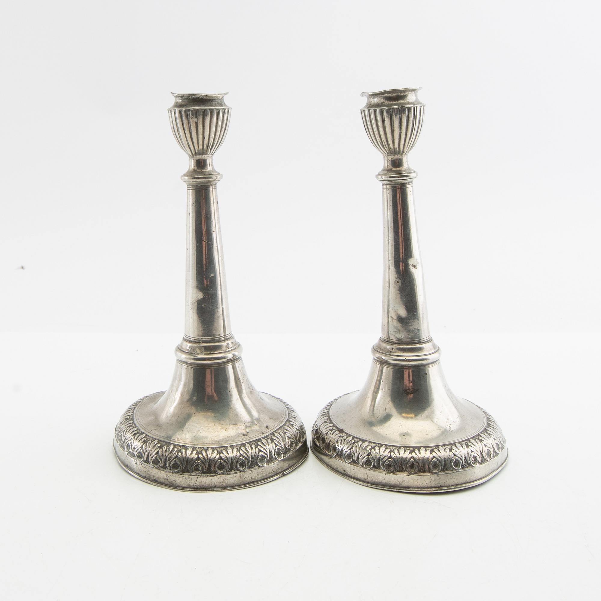 Ljusstakar, ett par, Sven Berglund, Malmö, 1856.